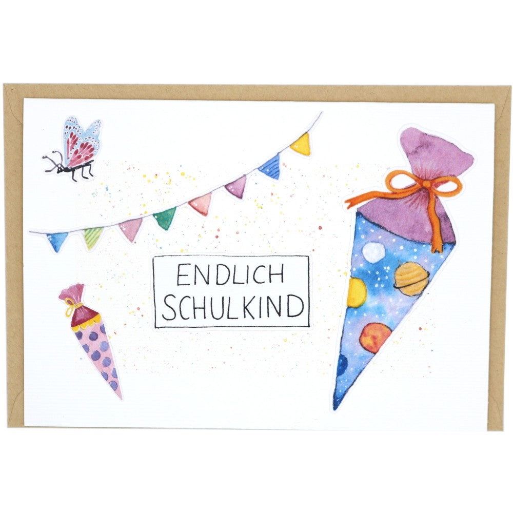 Endlich Schulkind - Grußkarte