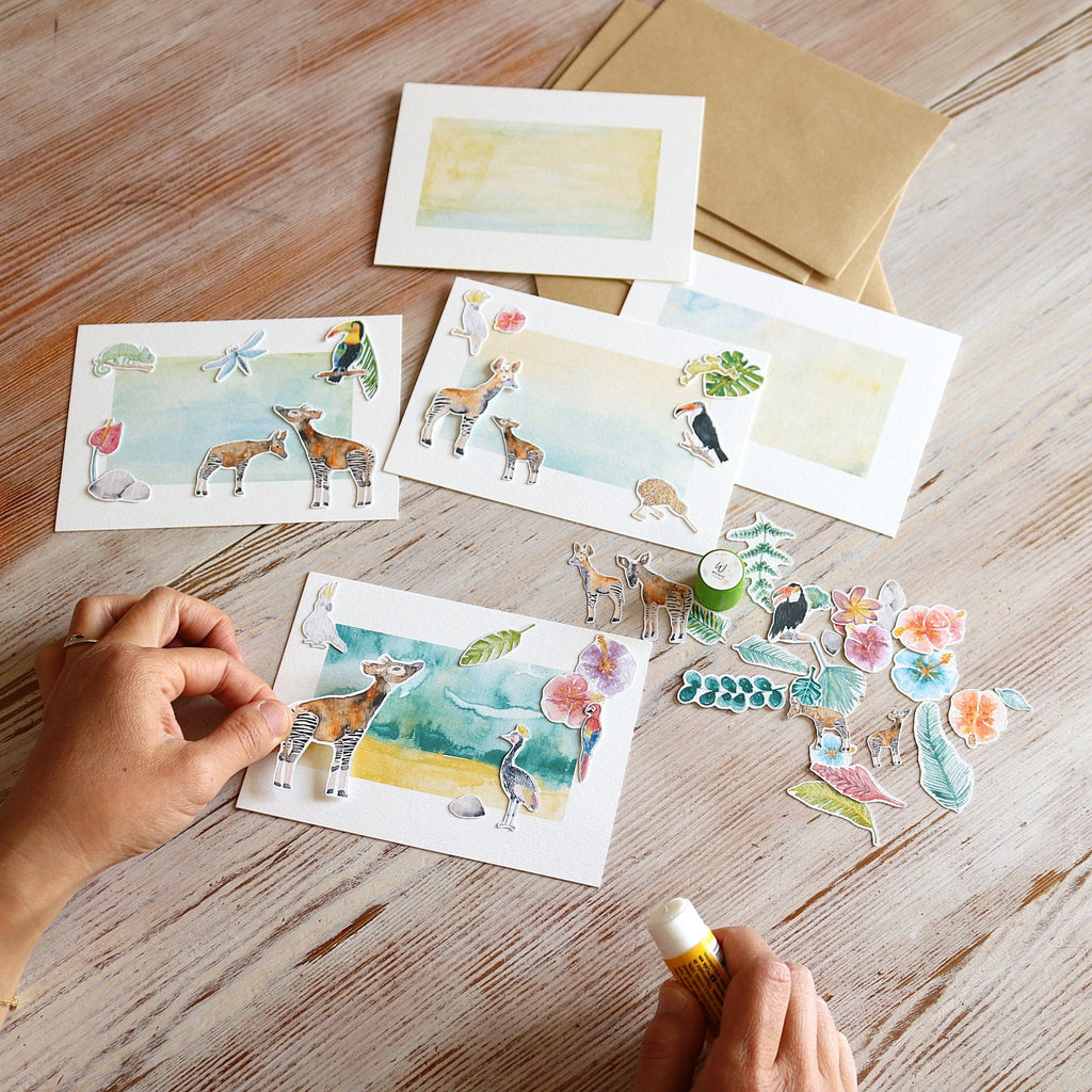 Karten-Set: Okapis und Co.