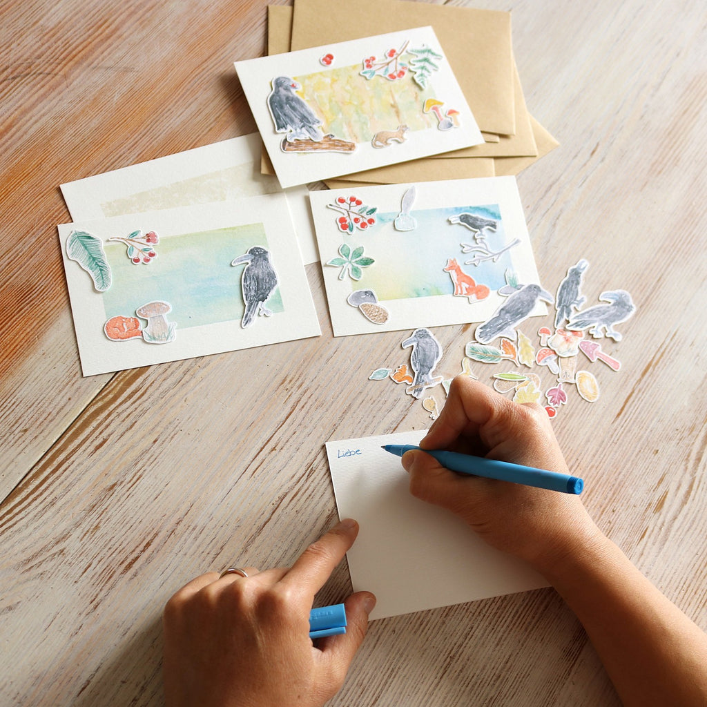 Karten-Set: Raben und Co.